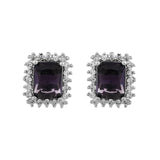 Sparkling Elegance Purple American Diamond Studs Earrings