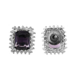 Sparkling Elegance Purple American Diamond Studs Earrings