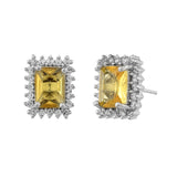 Sparkling Elegance Yellow American Diamond Studs Earrings