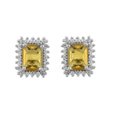 Sparkling Elegance Yellow American Diamond Studs Earrings