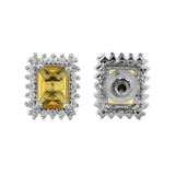 Sparkling Elegance Yellow American Diamond Studs Earrings