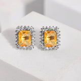 Sparkling Elegance Yellow American Diamond Studs Earrings