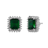 Sparkling Elegance Emerald American Diamond Studs Earrings