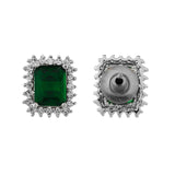 Sparkling Elegance Emerald American Diamond Studs Earrings