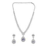 Sparkling Elegance Radiant Regal Purple American Diamond Necklace Set