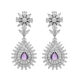 Sparkling Elegance Radiant Regal Purple American Diamond Necklace Set