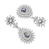 Sparkling Elegance Radiant Regal Purple American Diamond Necklace Set