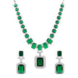 Radiant Emerald Green American Diamond Necklace Set – VOYLLA