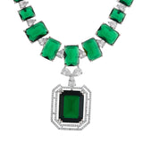 Radiant Emerald Green American Diamond Necklace Set – VOYLLA