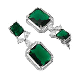 Radiant Emerald Green American Diamond Necklace Set – VOYLLA