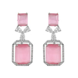 Sparkling Elegance Radiant Soft Pink American Diamond Necklace Set