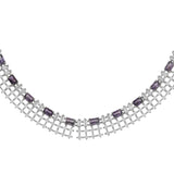 Sparkling Elegance Glamorous Purple American Diamond Necklace Set