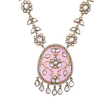 Hasli Floral Elegance Pink Kundan Necklace Set