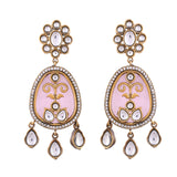 Hasli Floral Elegance Pink Kundan Necklace Set