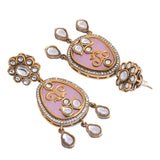 Hasli Floral Elegance Pink Kundan Necklace Set