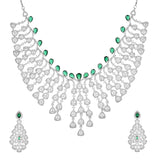 Sparkling Essential Gorgeous Teardrop American Diamond Necklace Set