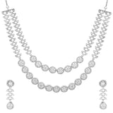 Sparkling Essential Stunning Layered American Diamond Necklace Set