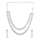 Sparkling Essential Stunning Layered American Diamond Necklace Set