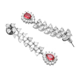 Sparkling Essential Dazzling Red American Diamond Necklace Set