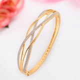 Dazzling Gold-Plated American Diamond Bracelet