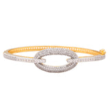 Radiant Gold-Plated American Diamond Bracelet