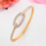 Radiant Gold-Plated American Diamond Bracelet