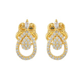 Sparkling Elegance Golden Radiance American Diamond Studs Earrings