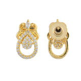 Sparkling Elegance Golden Radiance American Diamond Studs Earrings