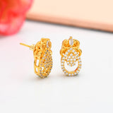 Sparkling Elegance Golden Radiance American Diamond Studs Earrings