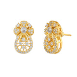 Sparkling Elegance Golden American Diamond Studs Earrings