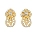 Sparkling Elegance Golden American Diamond Studs Earrings