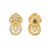 Sparkling Elegance Golden American Diamond Studs Earrings