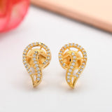 Sparkling Elegance Golden Glow American Diamond Studs Earrings