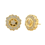 Sparkling Elegance Luminous Floral American Diamond Studs Earrings