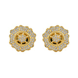 Sparkling Elegance Luminous Floral American Diamond Studs Earrings