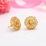 Sparkling Elegance Luminous Floral American Diamond Studs Earrings