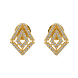 Sparkling Elegance Gleaming Gold-Plated American Diamond Studs Earrings