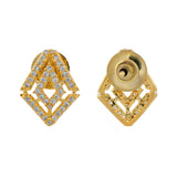 Sparkling Elegance Gleaming Gold-Plated American Diamond Studs Earrings