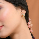 Sparkling Elegance Gleaming Gold-Plated American Diamond Studs Earrings