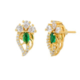 Sparkling Elegance Radiant Green American Diamond Studs Earrings