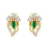 Sparkling Elegance Radiant Green American Diamond Studs Earrings