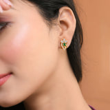 Sparkling Elegance Radiant Green American Diamond Studs Earrings