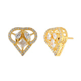 Sparkling Elegance Golden Love American Diamond Studs Earrings