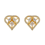 Sparkling Elegance Golden Love American Diamond Studs Earrings