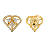 Sparkling Elegance Golden Love American Diamond Studs Earrings