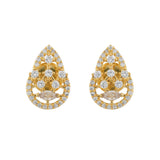 Sparkling Elegance Golden Teardrop American Diamond Studs Earrings