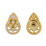 Sparkling Elegance Golden Teardrop American Diamond Studs Earrings