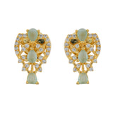 Sparkling Elegance Radiant Serene Green American Diamond Studs Earrings