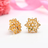 Sparkling Elegance Radiant Floral American Diamond Studs Earrings