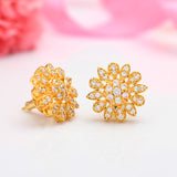 Sparkling Elegance Radiant Bloom American Diamond Studs Earrings